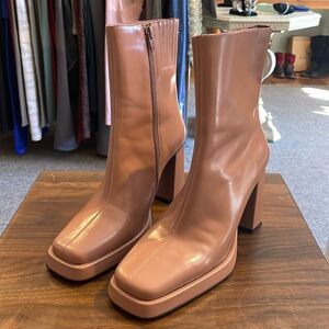 Jeffrey Campbell Women's Square Toe High Heel Booties Sz 6.5